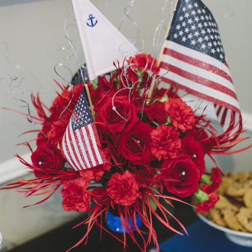nautical flower arrangement fourth of july party