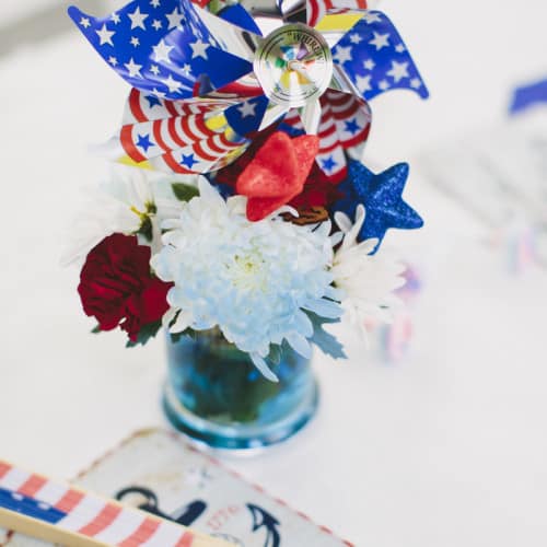 centerpiece red white blue fourth of july party